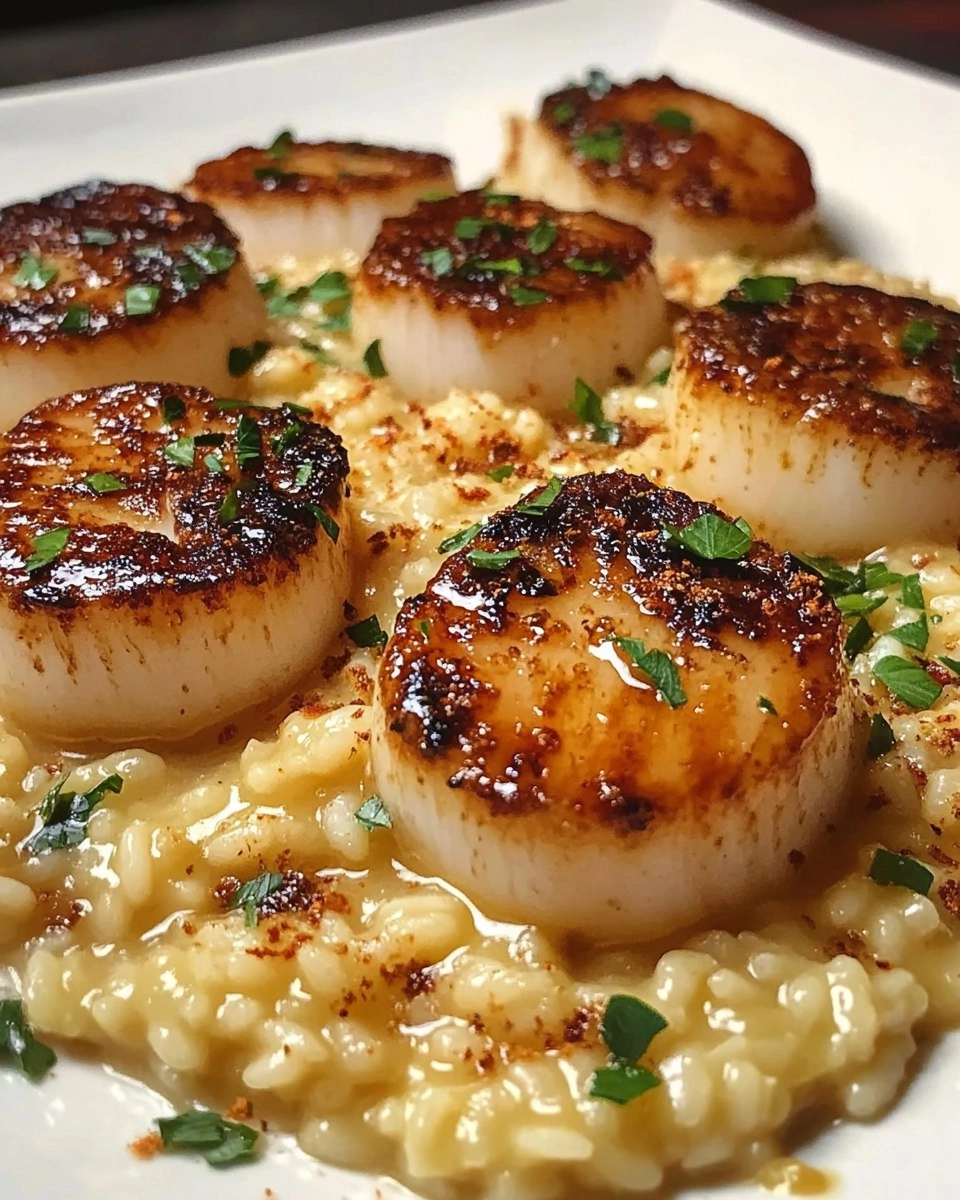 Champagne Risotto with Brown Butter Scallops