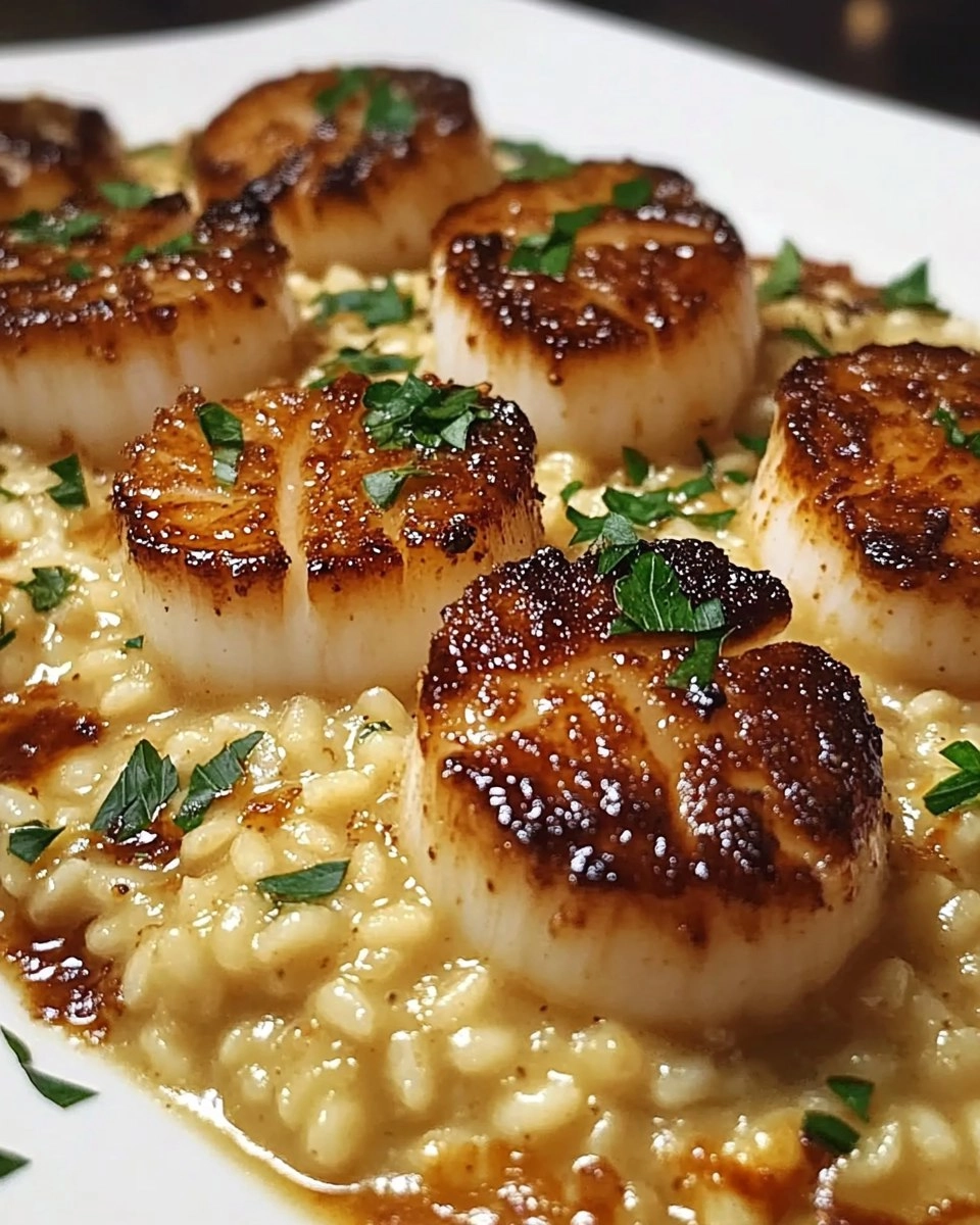 Champagne Risotto with Brown Butter Scallops