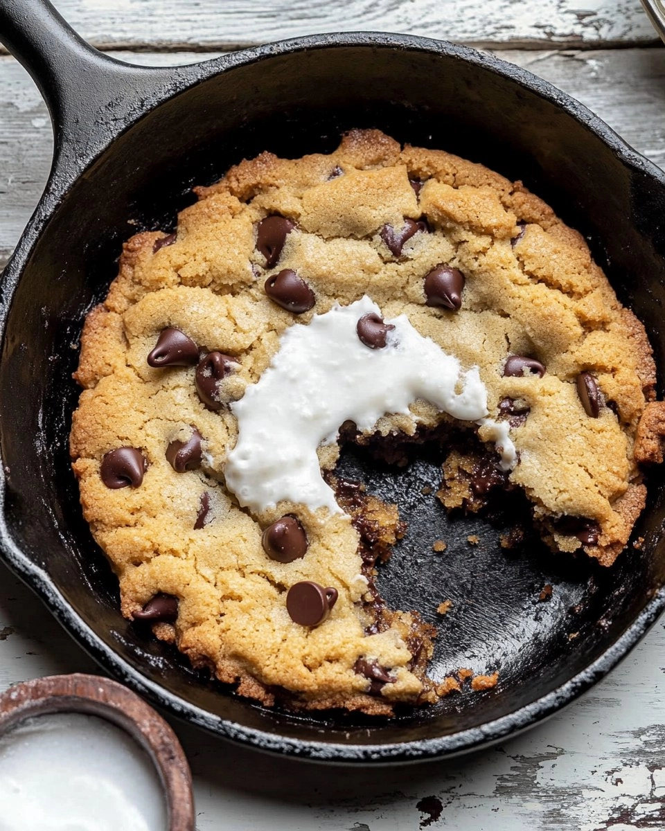 Chewy Gooey Chocolate Chip Skillet Cookie