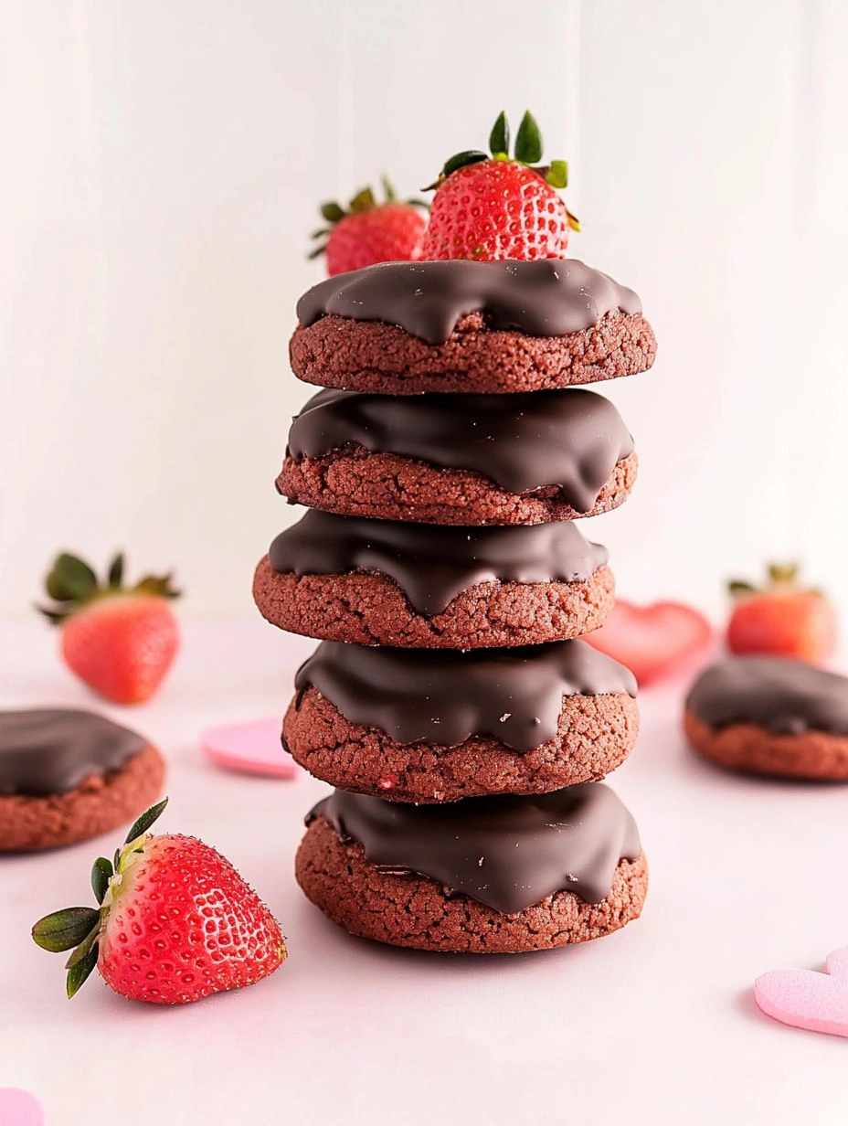 Chocolate Covered Strawberry Cookies Perfect For Your Sweetheart