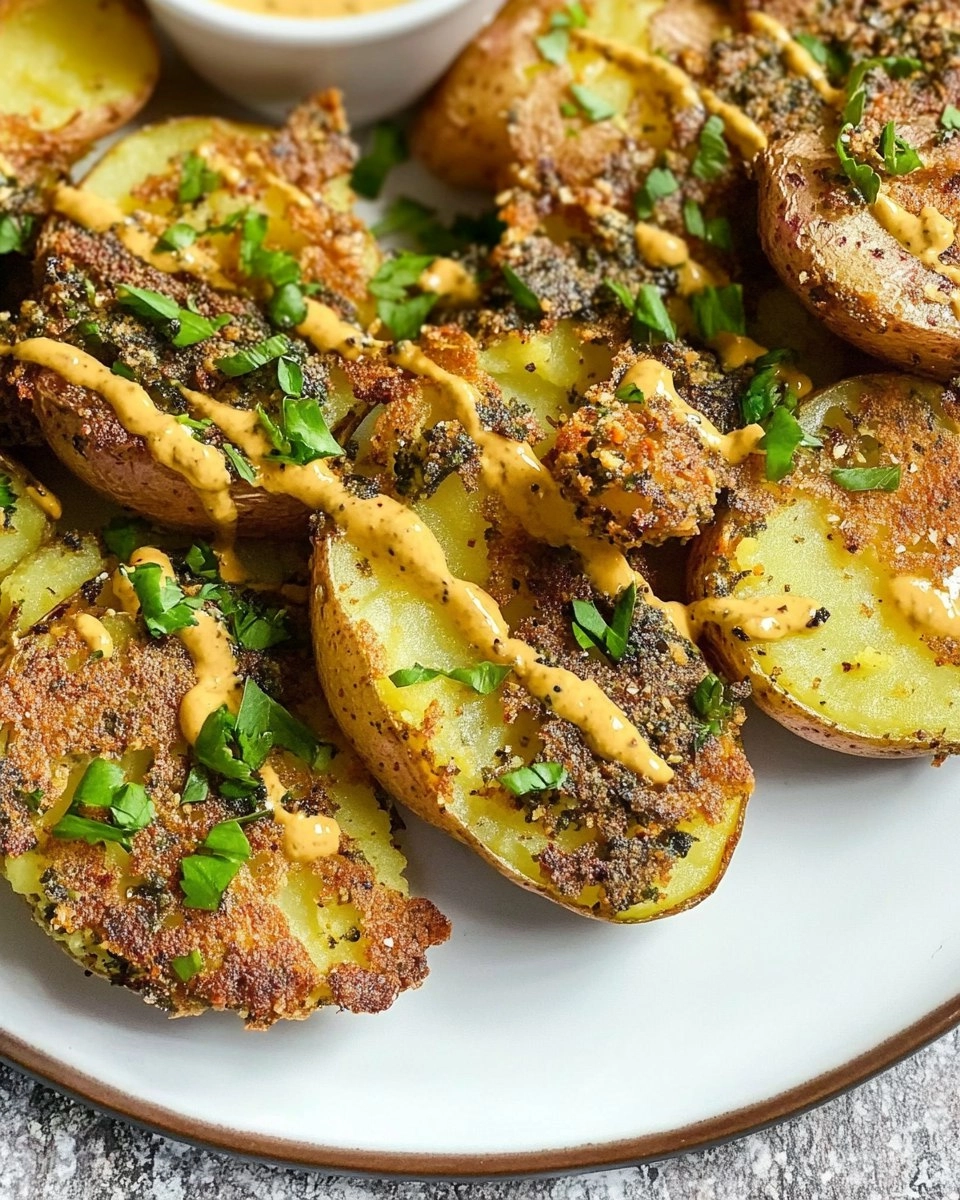 Crispy Smashed Potatoes with Garlic & Za'atar