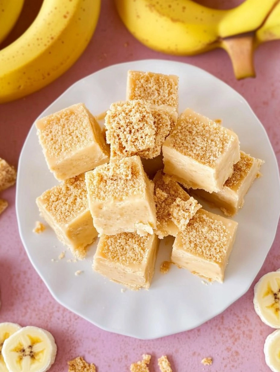 Easy Banana Pudding Fudge Squares with a Nilla Wafer Crunch