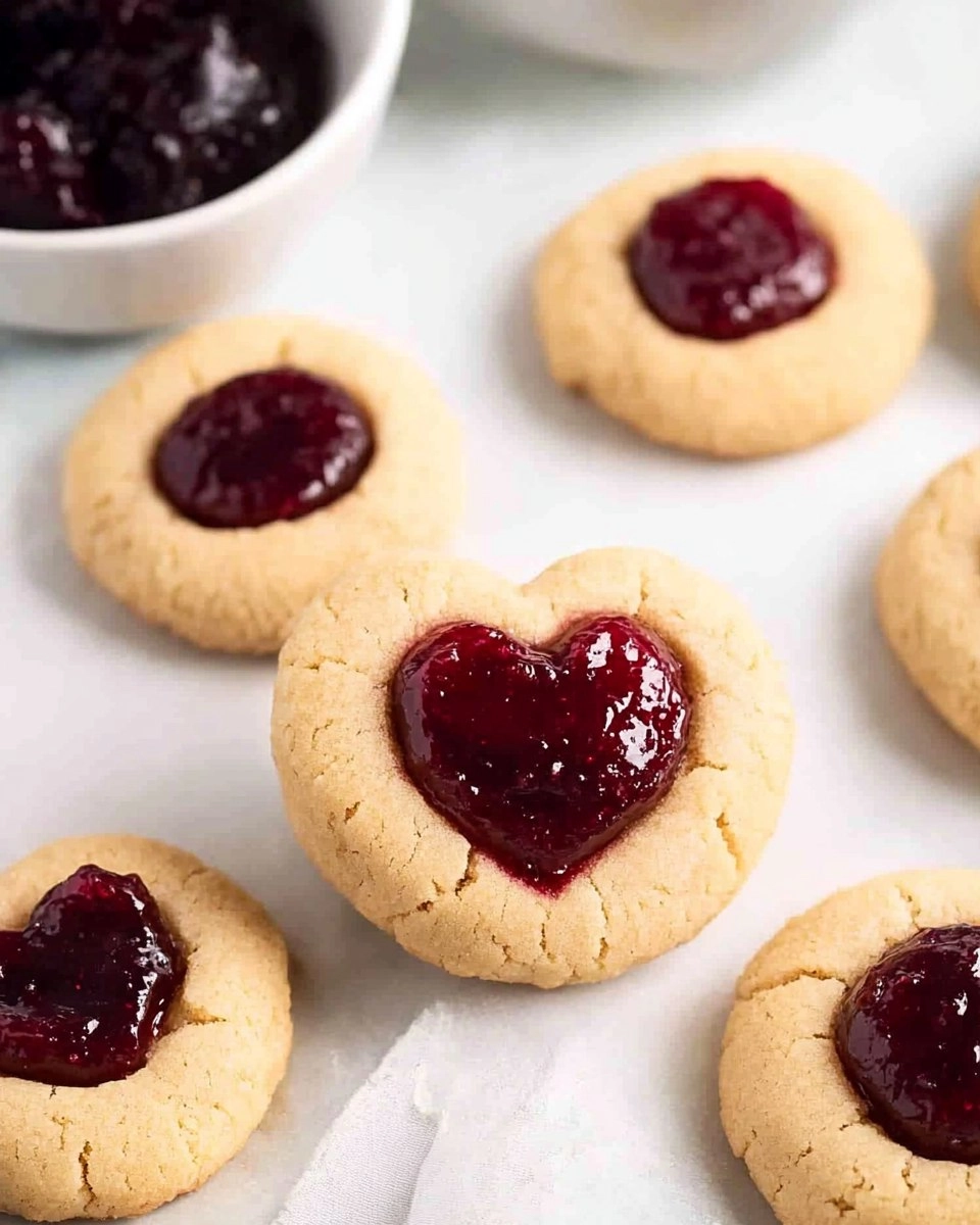 Easy Jam Thumbprint Cookies with a Heart-Shaped Twist