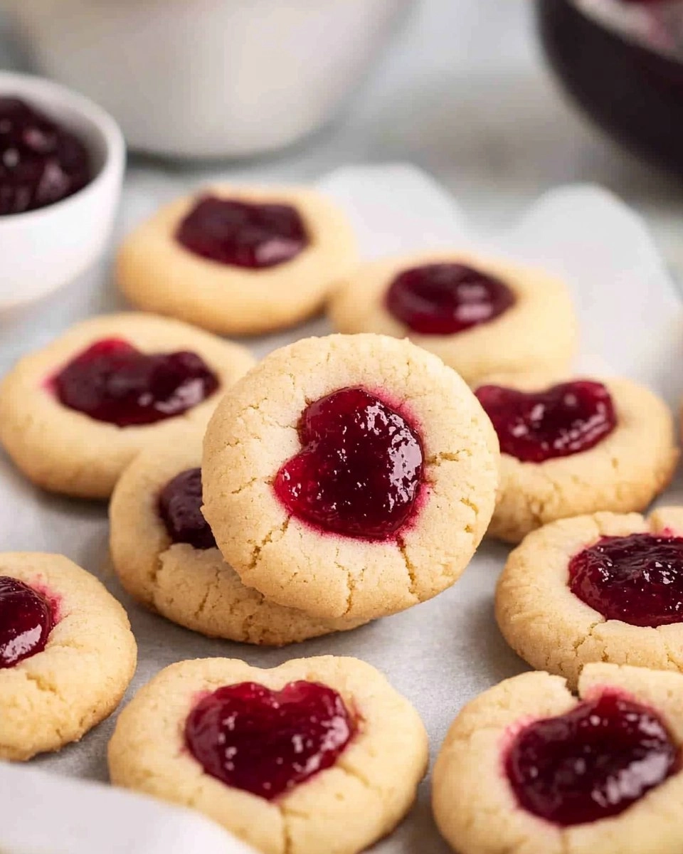 Easy Jam Thumbprint Cookies with a Heart-Shaped Twist