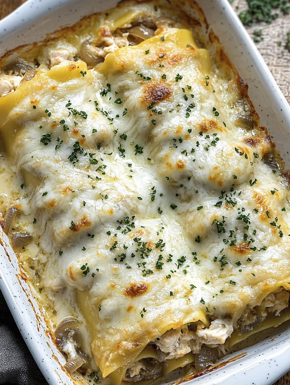 French Onion Chicken Lasagna Rollups 146 French Onion Chicken Lasagna Rollups