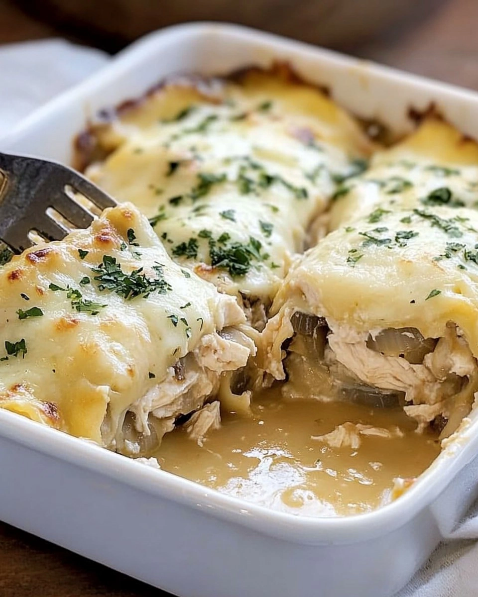French Onion Chicken Lasagna Rollups 147 French Onion Chicken Lasagna Rollups