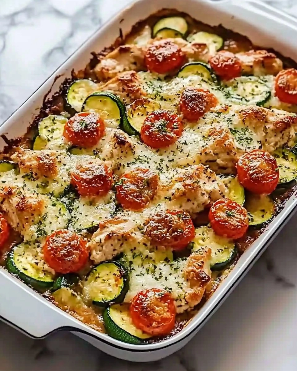 Mediterranean Chicken Zucchini Bake