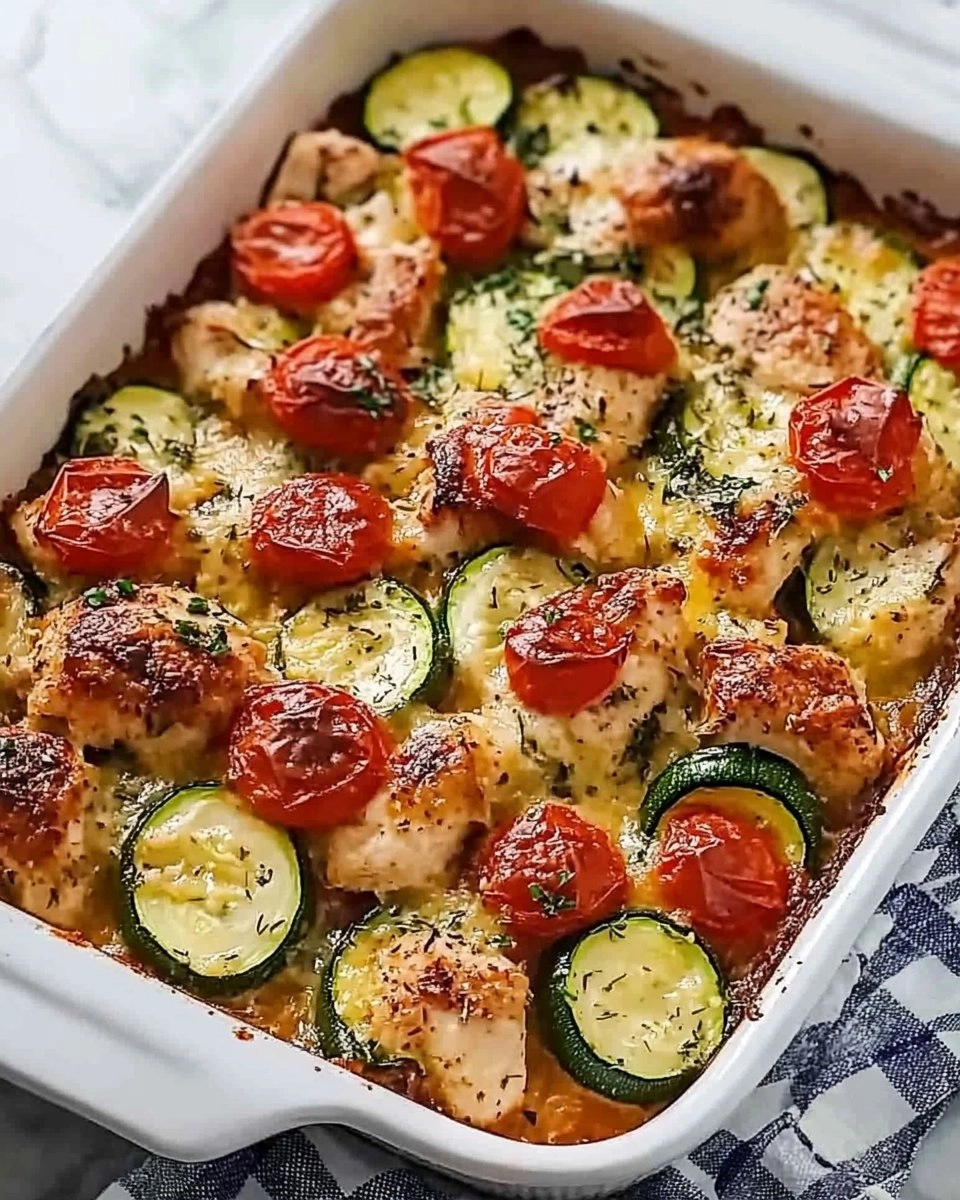 Mediterranean Chicken Zucchini Bake