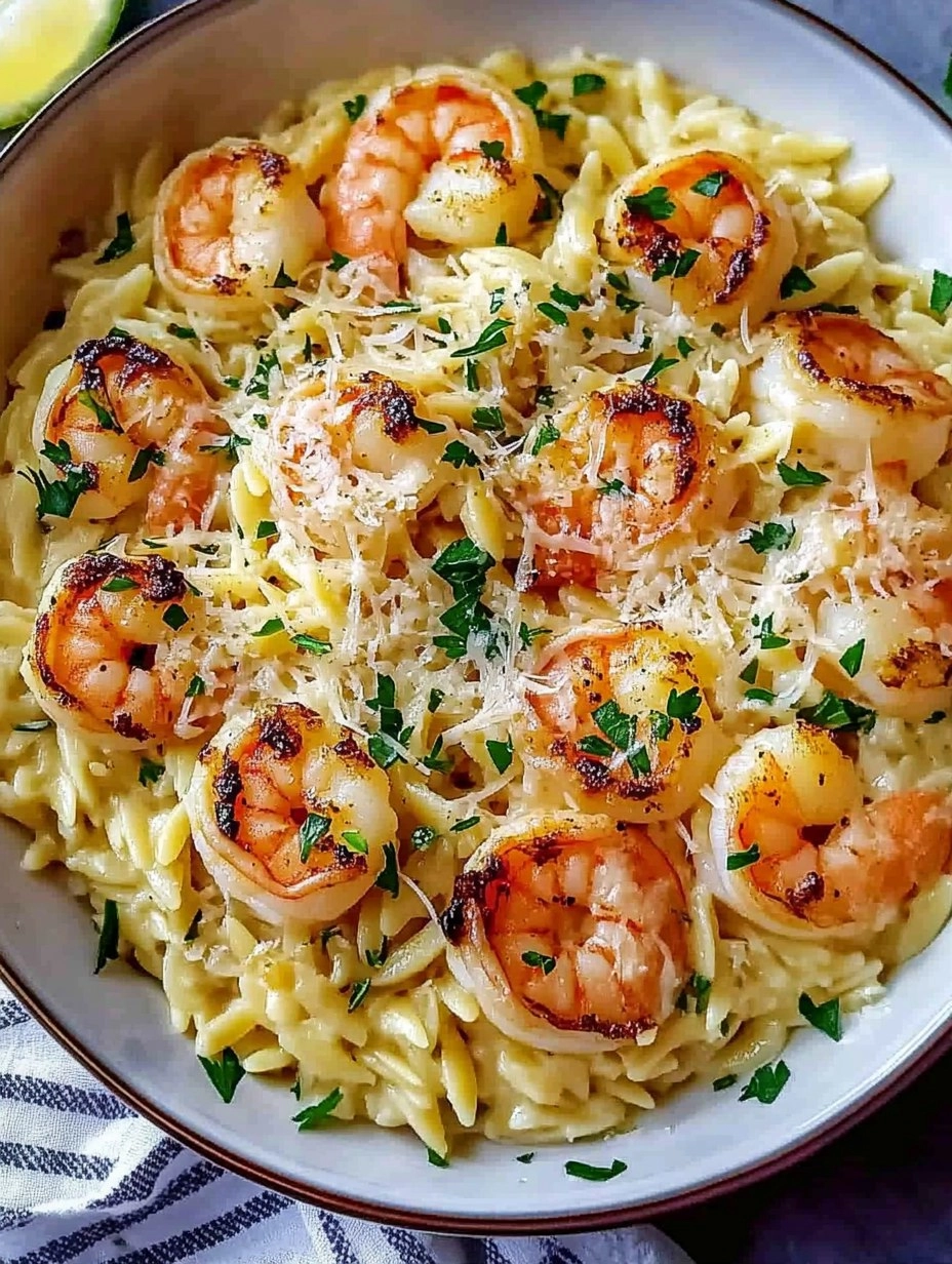 Parmesan Orzo with Shrimp