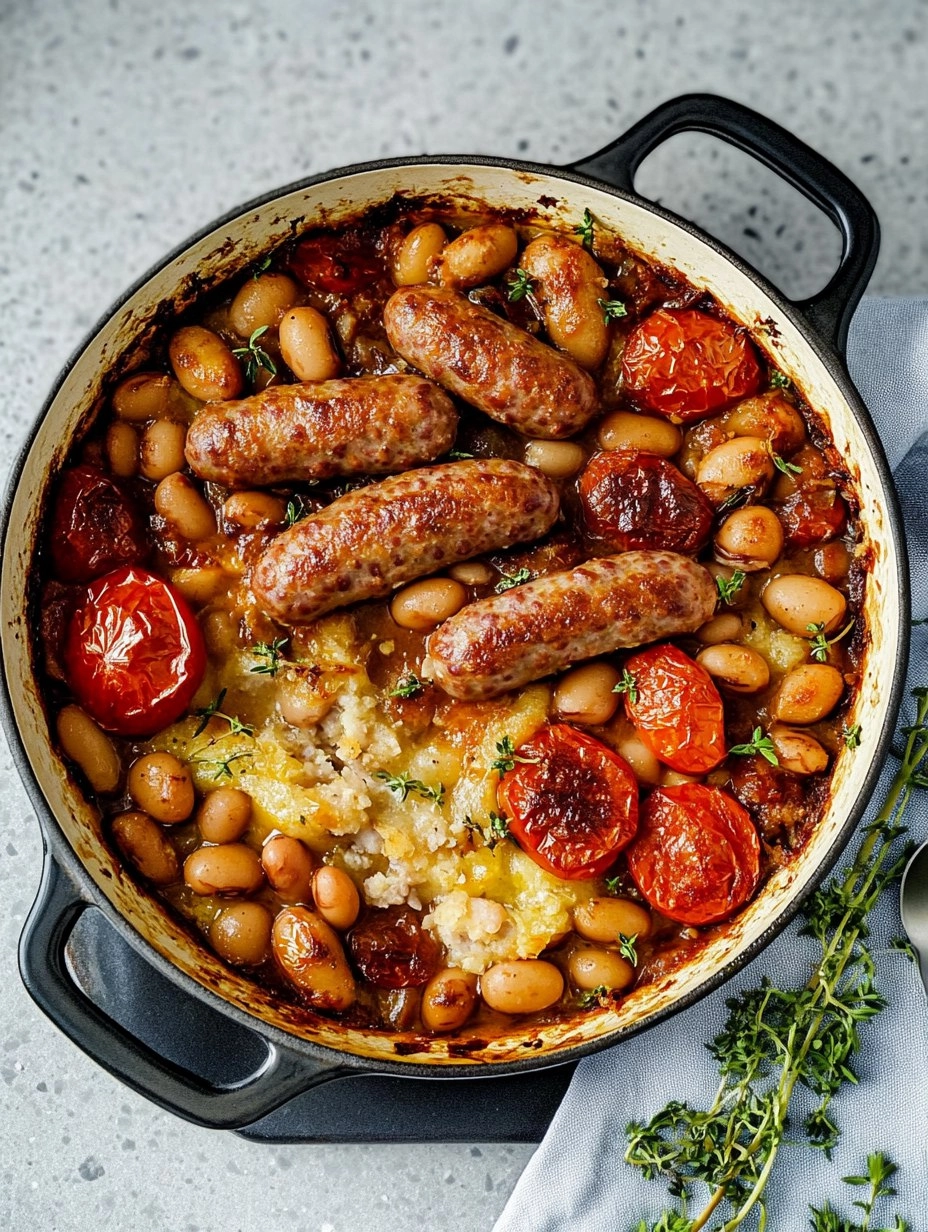 Sausage, Butter Bean & Tomato Tray Bake