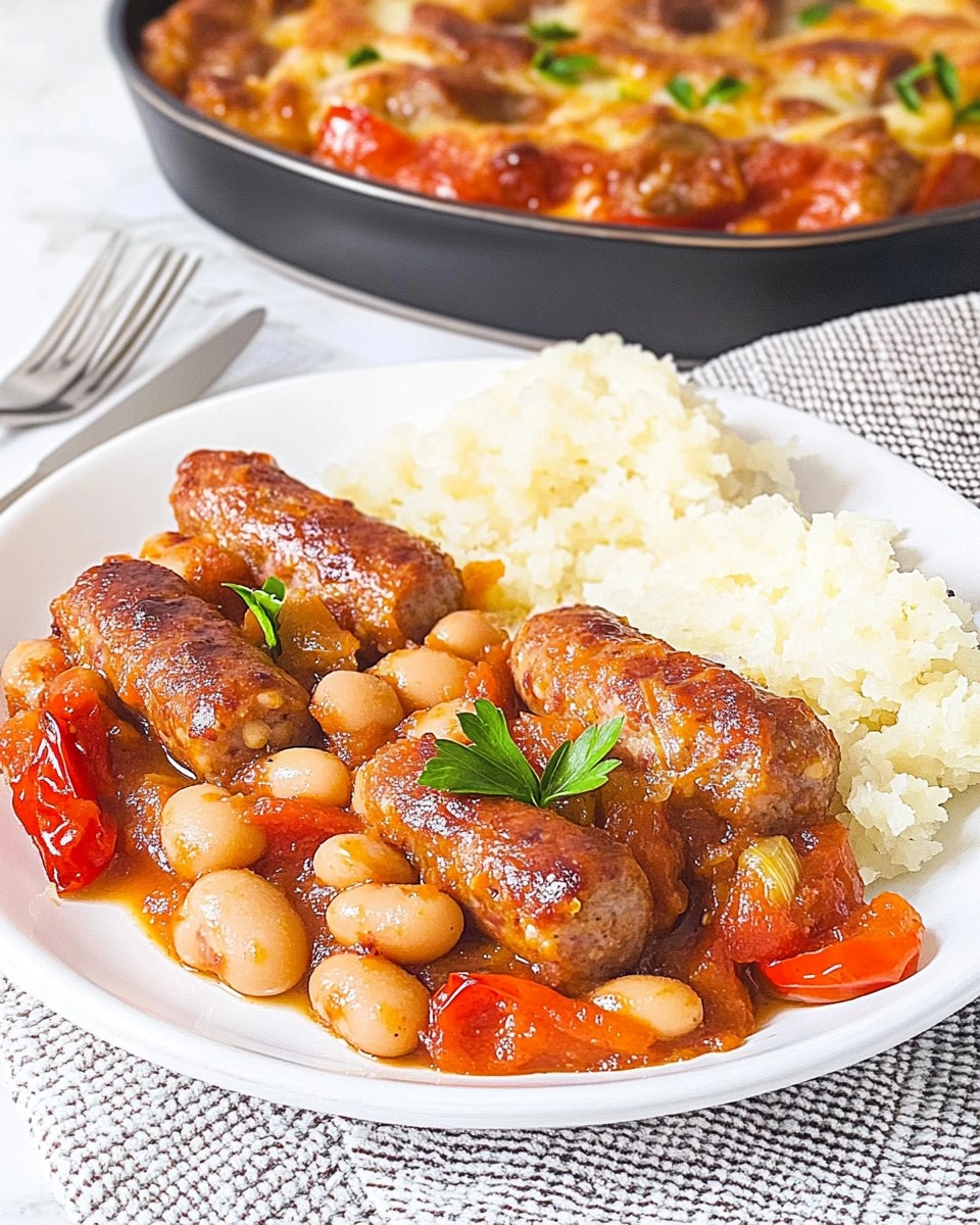 Sausage, Butter Bean & Tomato Tray Bake
