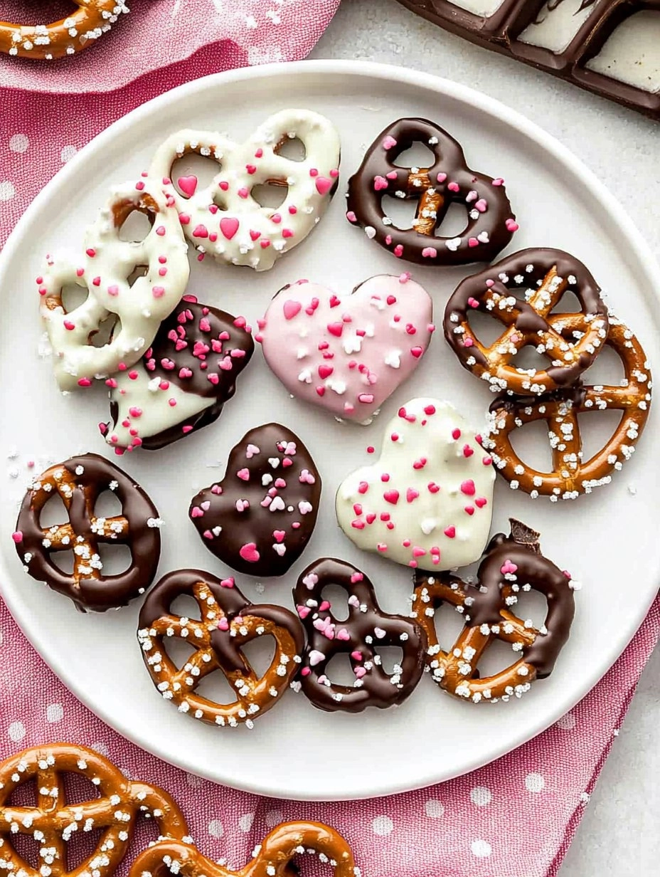 Valentine Chocolate Covered Pretzels for kids