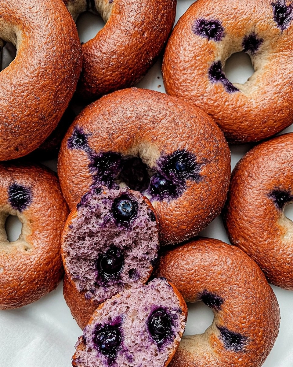 Valentine Homemade Blueberry Bagels (Real Flavor)