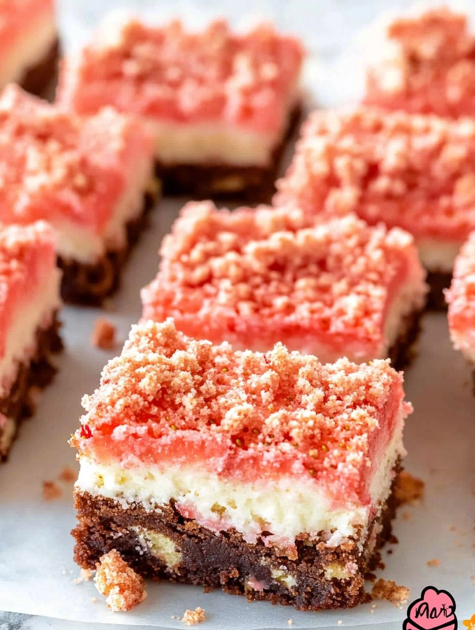 Valentine Strawberry Shortcake Brownies