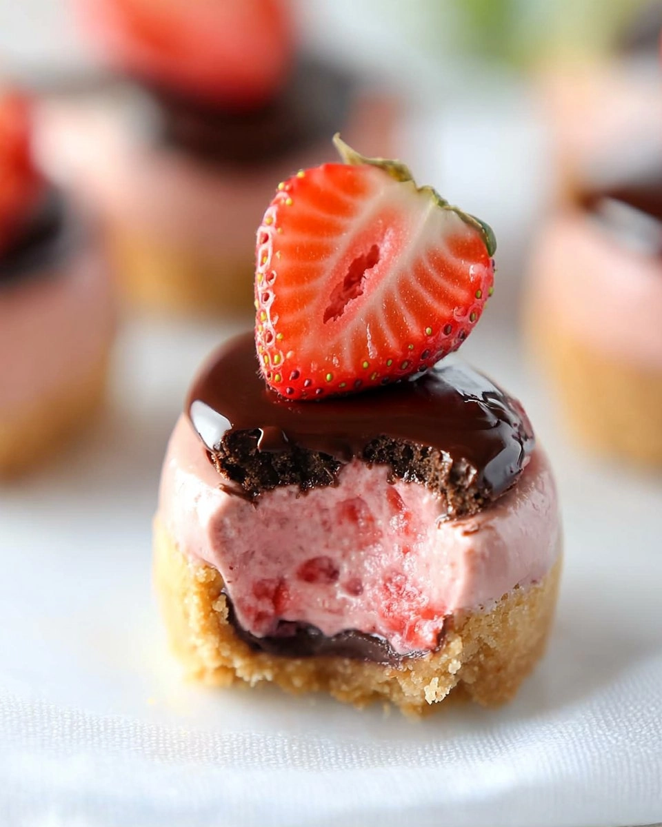Valentine’s Day Chocolate Strawberry Mini Cheesecakes