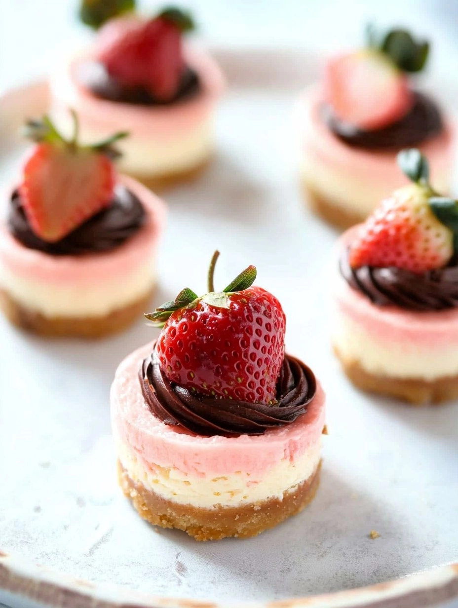Valentine’s Day Chocolate Strawberry Mini Cheesecakes