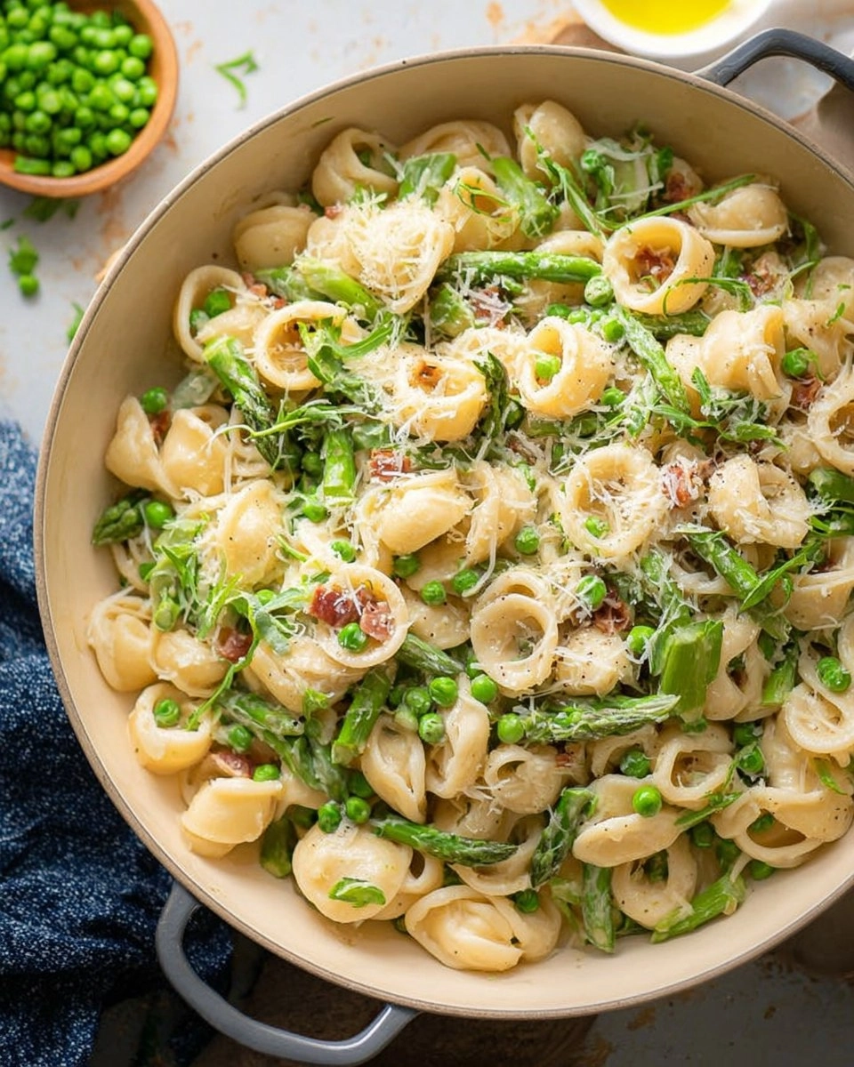 Creamy Lemon Asparagus Pasta with Peas & Parmesan