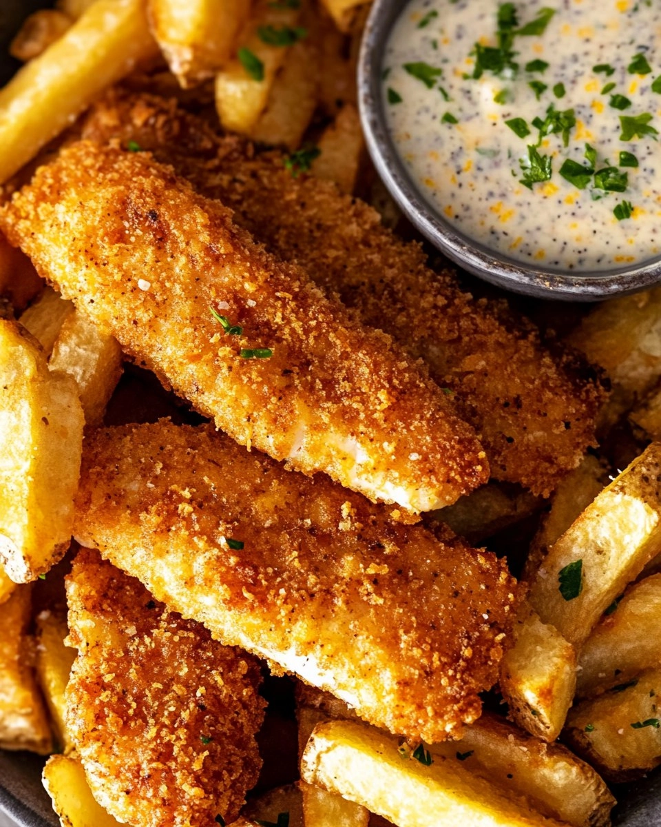 Crispy Baked Fish & Chips with Tartar Sauce