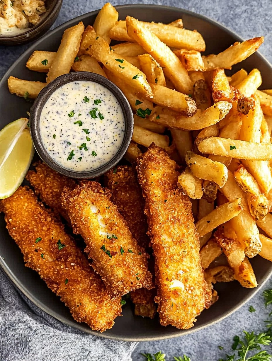 Crispy Baked Fish & Chips with Tartar Sauce