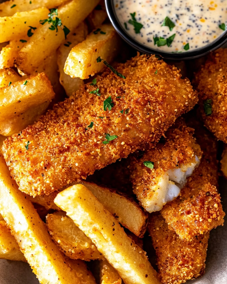 Crispy Baked Fish & Chips with Tartar Sauce