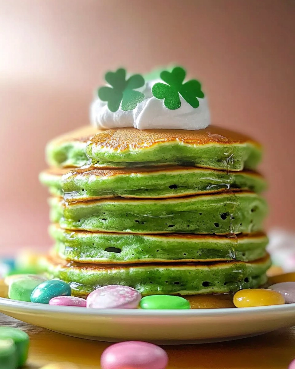 Fluffy St. Patricks Day Green Buttermilk Pancakes