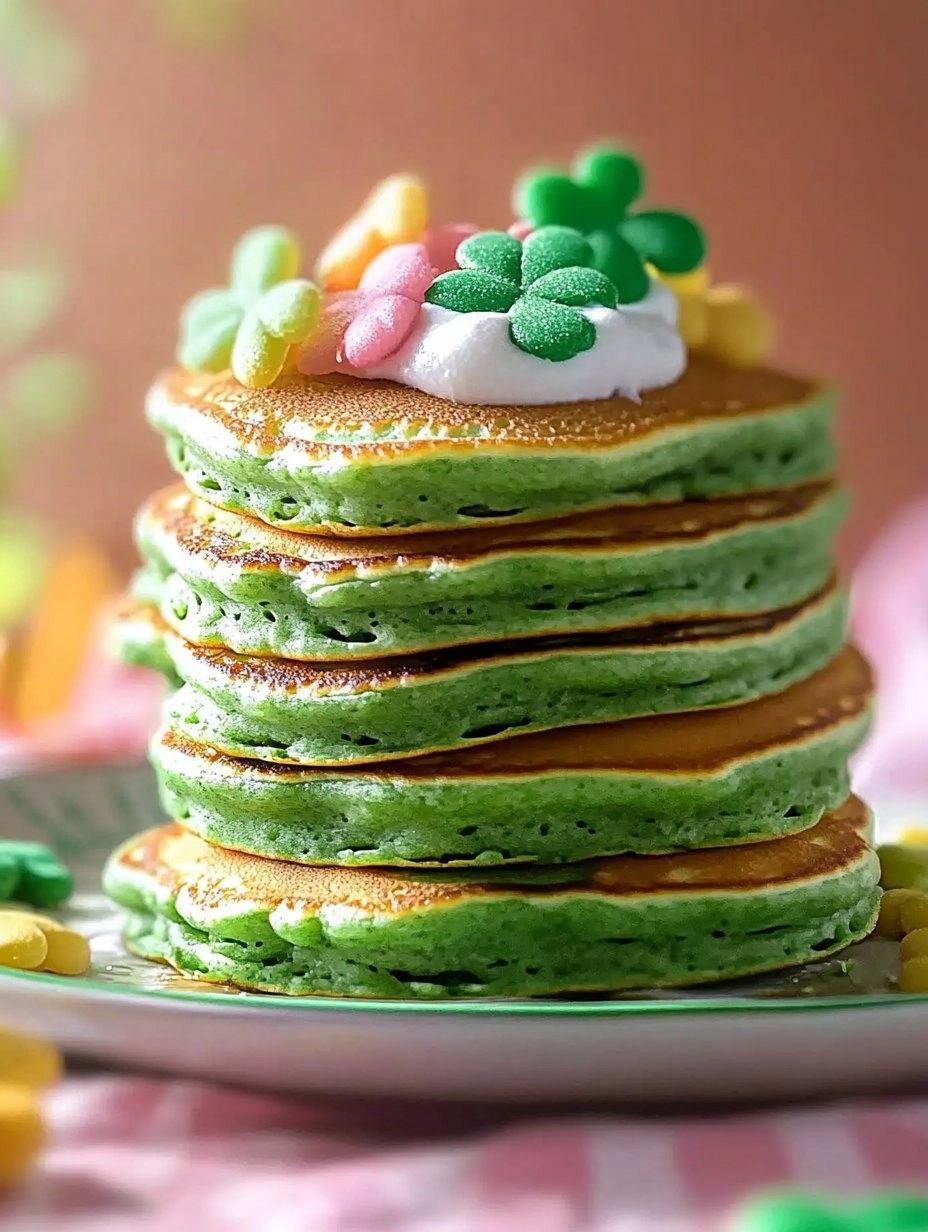 Fluffy St. Patricks Day Green Buttermilk Pancakes