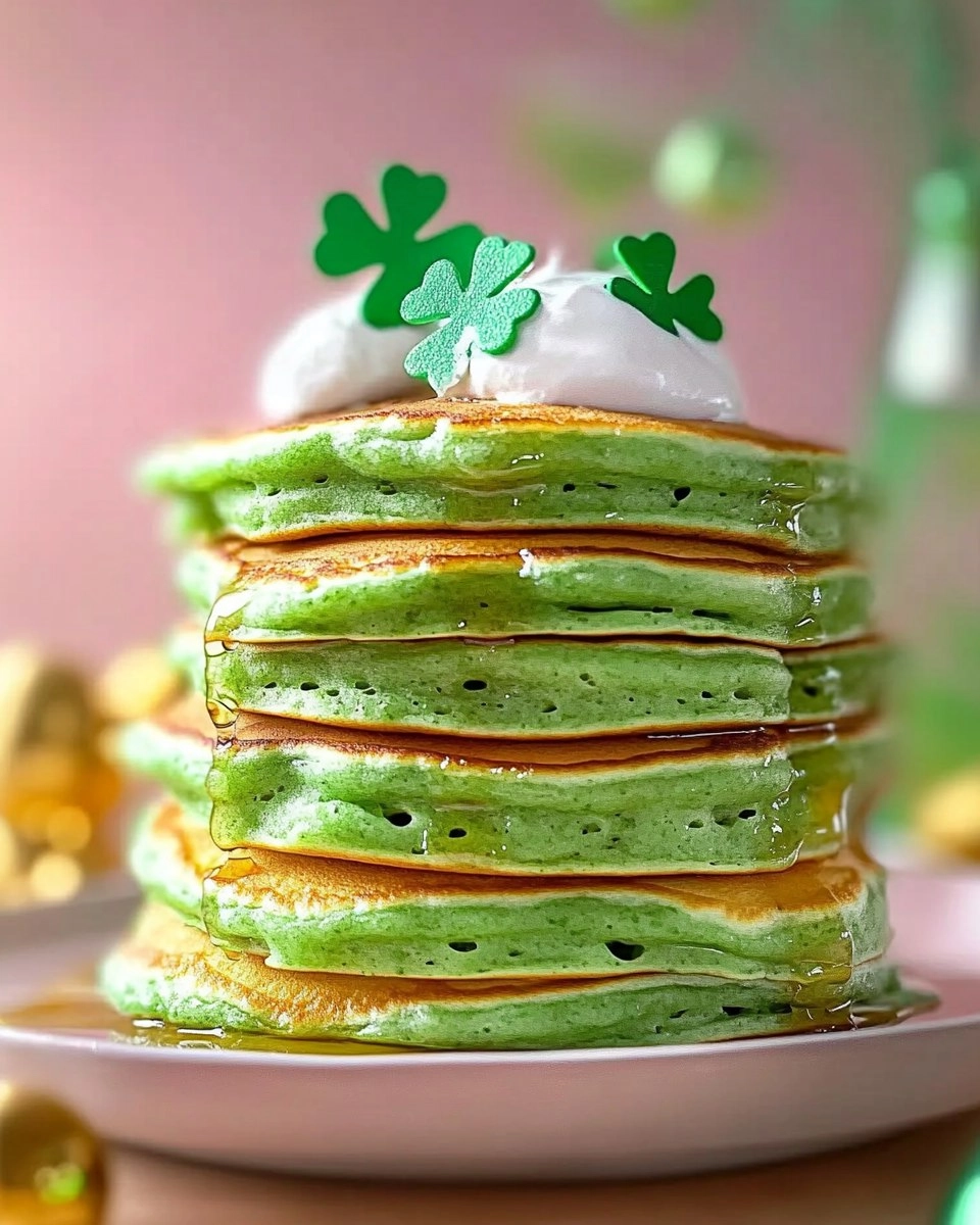 Fluffy St. Patricks Day Green Buttermilk Pancakes