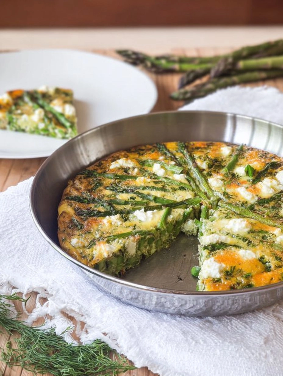 Herb & Goat Cheese Frittata with Asparagus and Peas