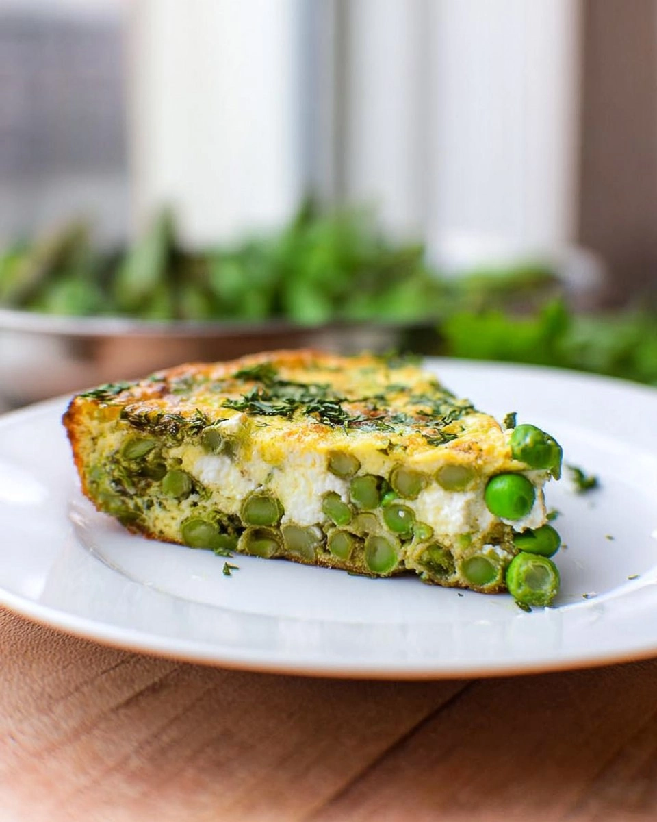 Herb & Goat Cheese Frittata with Asparagus and Peas