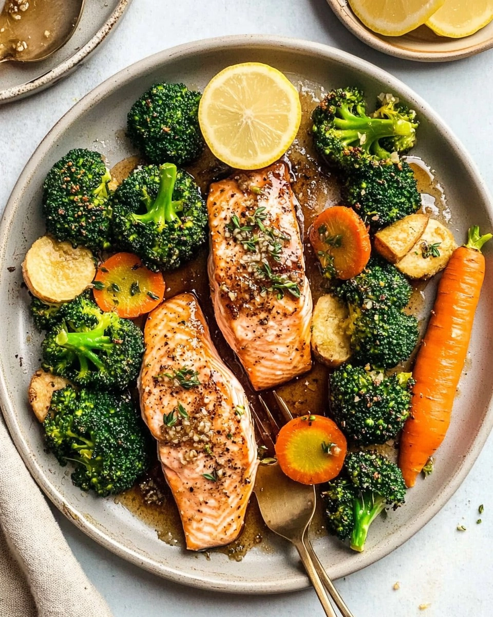 Honey Garlic Sheet-Pan Salmon with Broccoli & Carrots