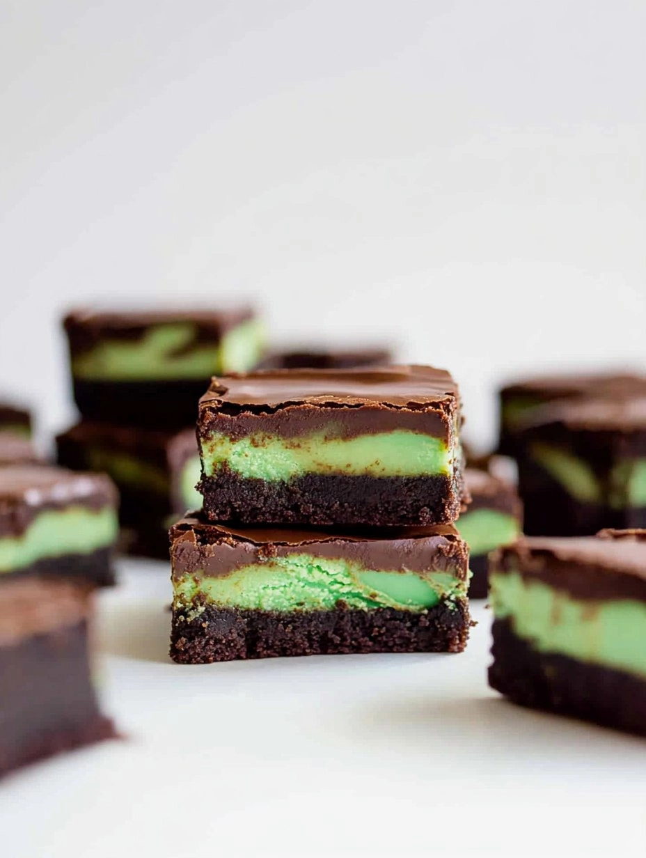 Mint Chocolate Brownies | Easy St Patrick's Day Fudgy Brownies