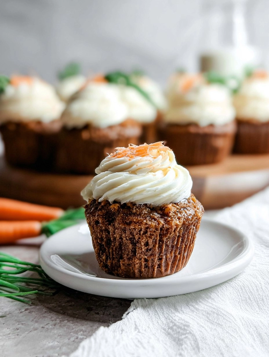 Moist Carrot Cupcakes with Cream Cheese Swirl
