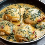 One-Pan-Creamy-Tuscan-Chicken-Thighs-with-Spinach-Sun-Dried-Tomatoes-Recipe