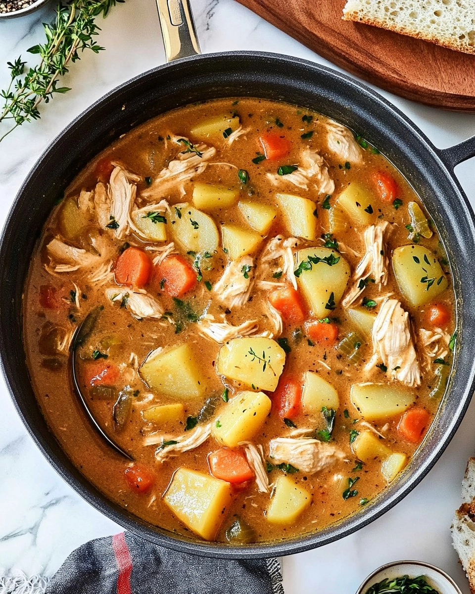 One-Pot Creamy Chicken & Potato Stew (Stovetop or Slow Cooker)