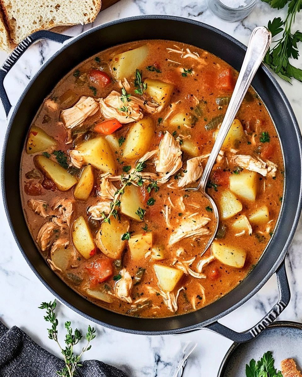 One-Pot Creamy Chicken & Potato Stew (Stovetop or Slow Cooker)
