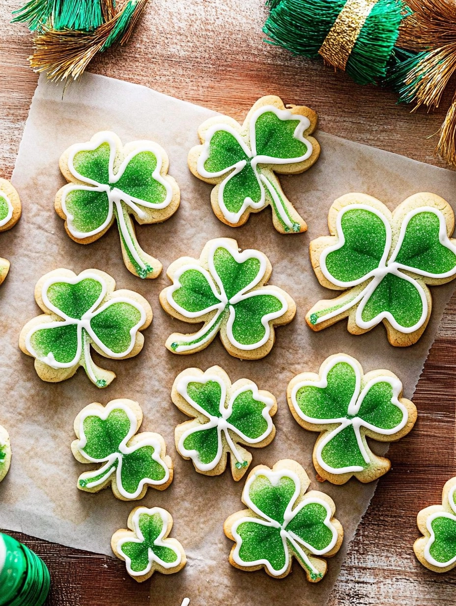 Shamrock Sugar Cookies | Decorated St Patrick's Day Cookies