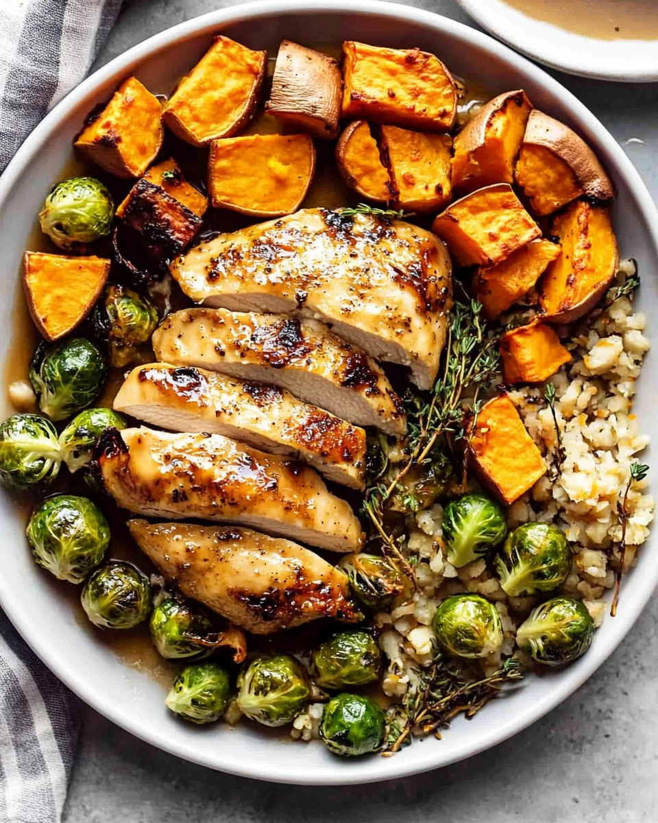 Sheet-Pan Maple Dijon Chicken with Brussels Sprouts & Sweet Potatoes