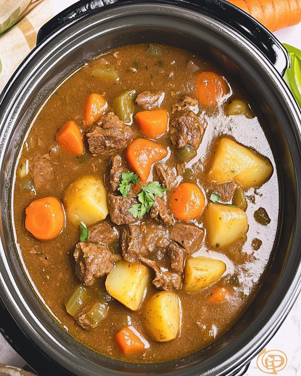Slow Cooker Guinness Beef Stew with Potatoes & Carrots