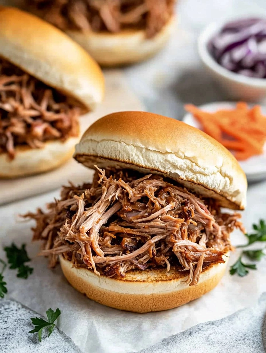 Slow Cooker Pulled Pork | Tender Shredded Pork Sandwiches
