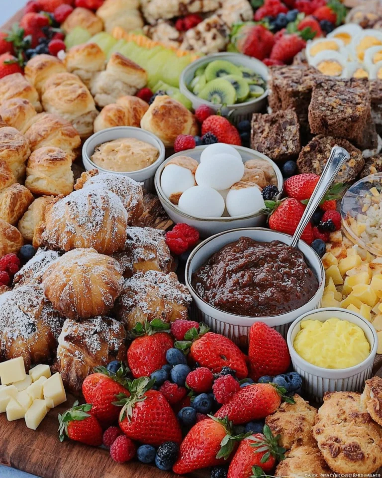 Spring-Brunch-Board-with-Eggs-Pastries-Fruit-Dips-Recipe