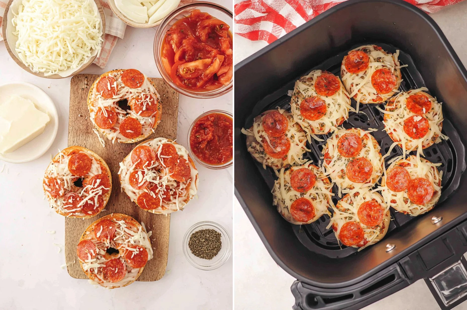 Air Fryer Bagel Pizza