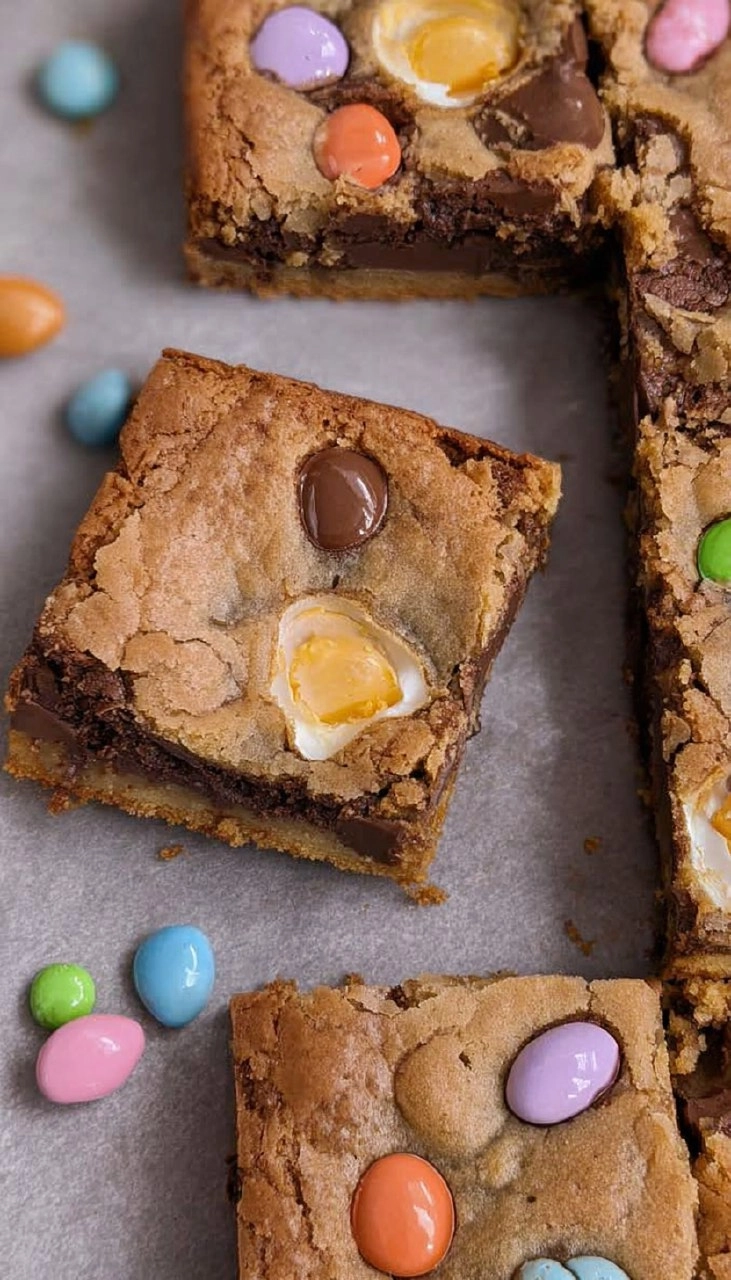Cadbury Egg Cookie Bars