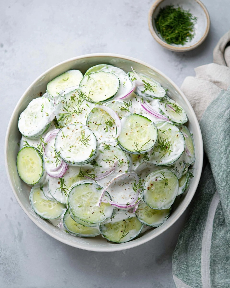 Creamy Cucumber Salad with Sour Cream & Dill 64 Creamy Cucumber Salad with Sour Cream & Dill