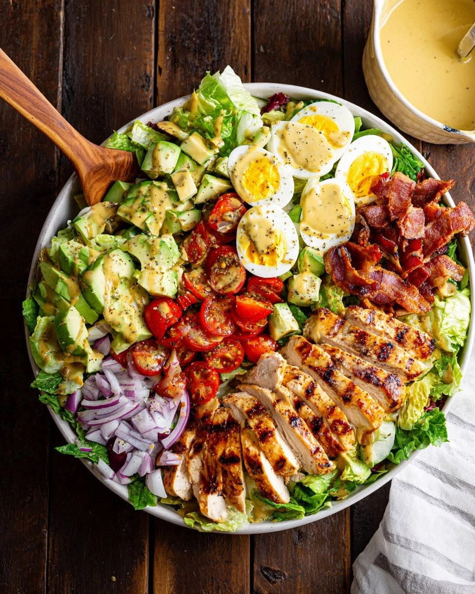Healthy Grilled Chicken Cobb Salad with Honey Dijon Dressing