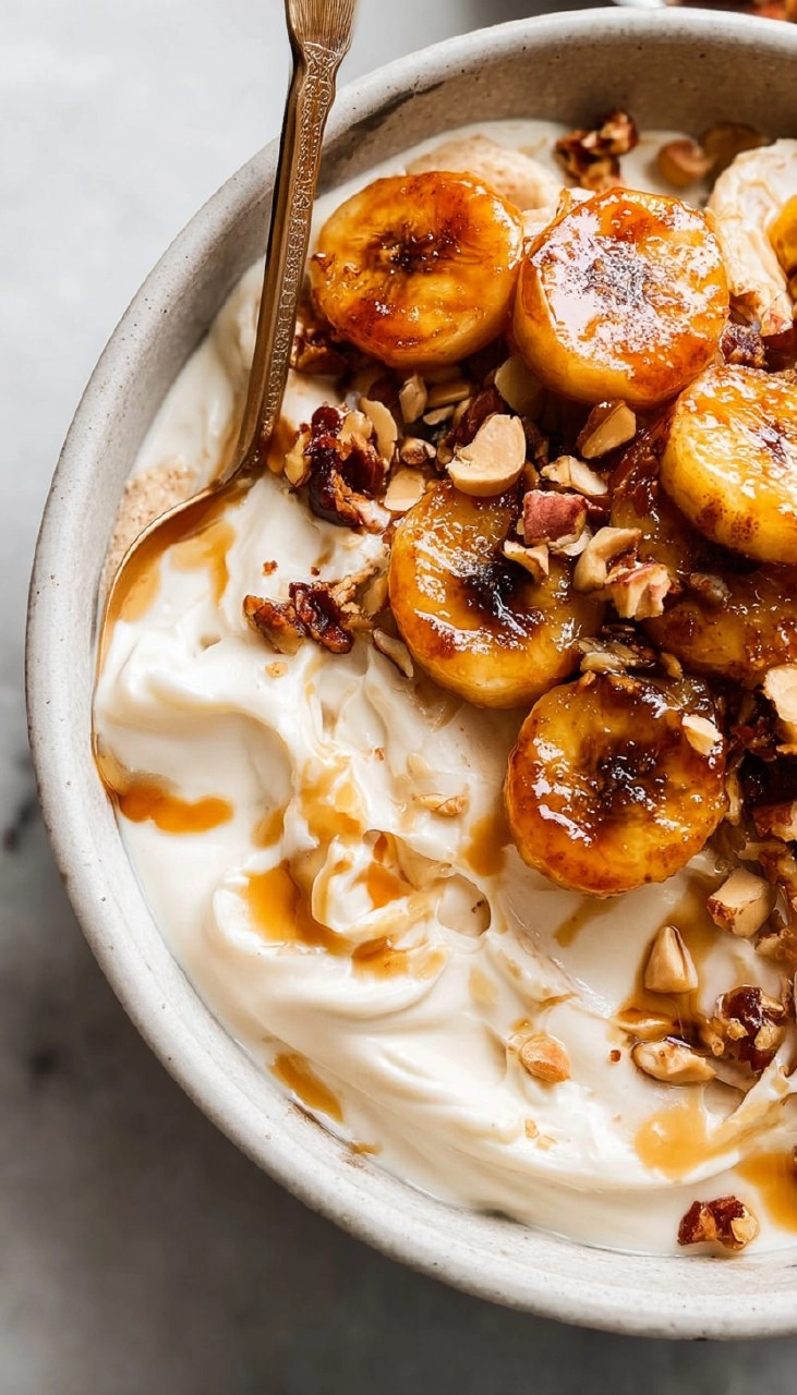 High-Protein Caramelized Banana Yogurt Bowl