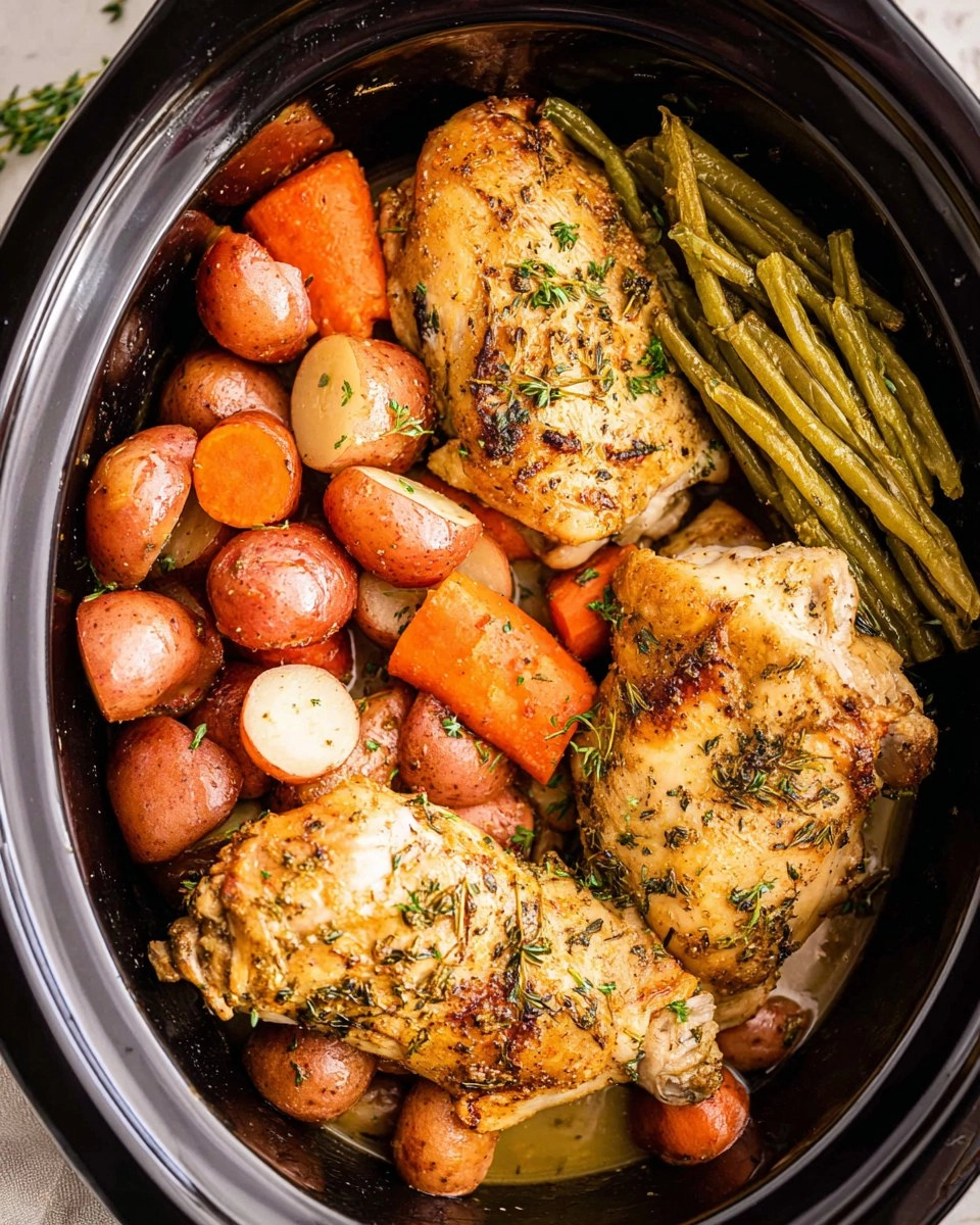 Slow Cooker Garlic Butter Chicken and Vegetables