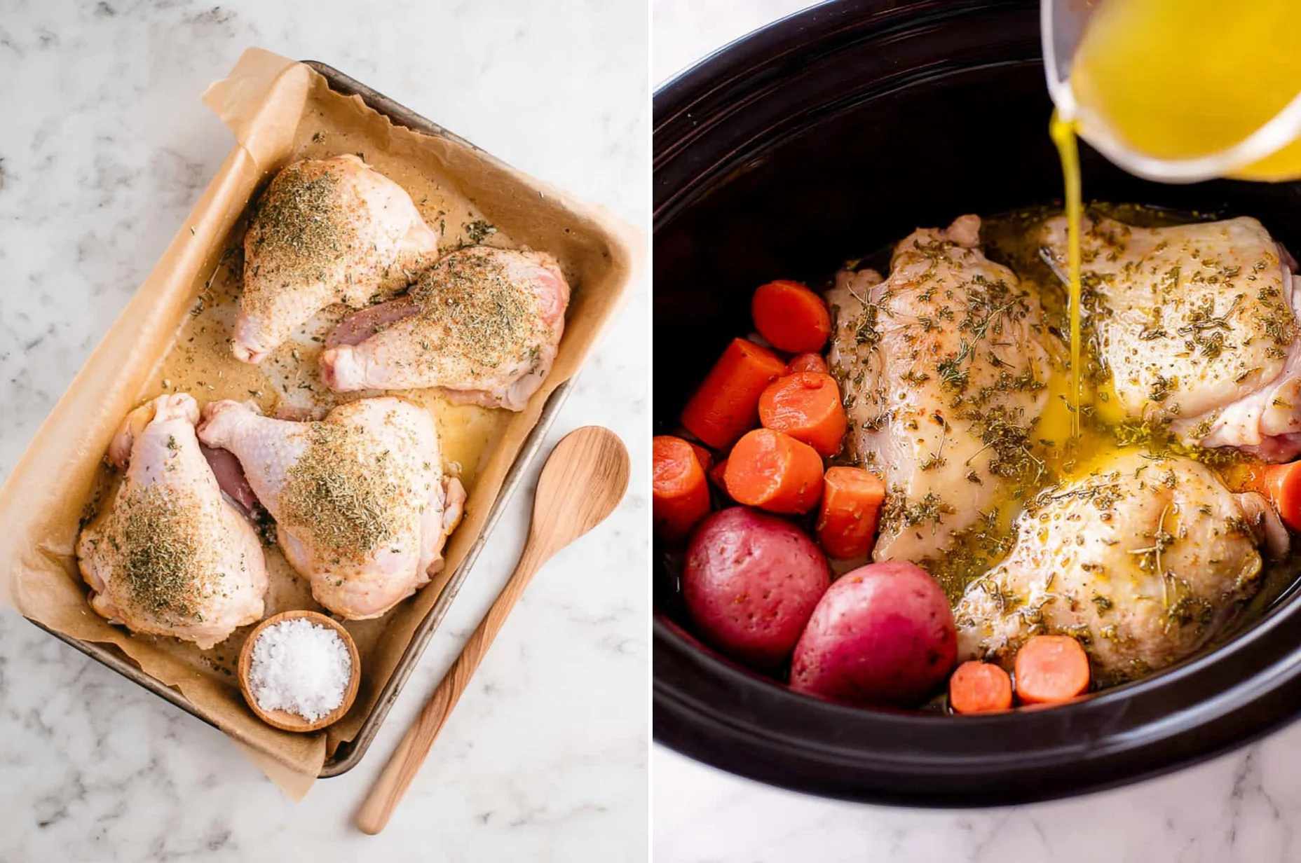 Slow Cooker Garlic Butter Chicken and Vegetables