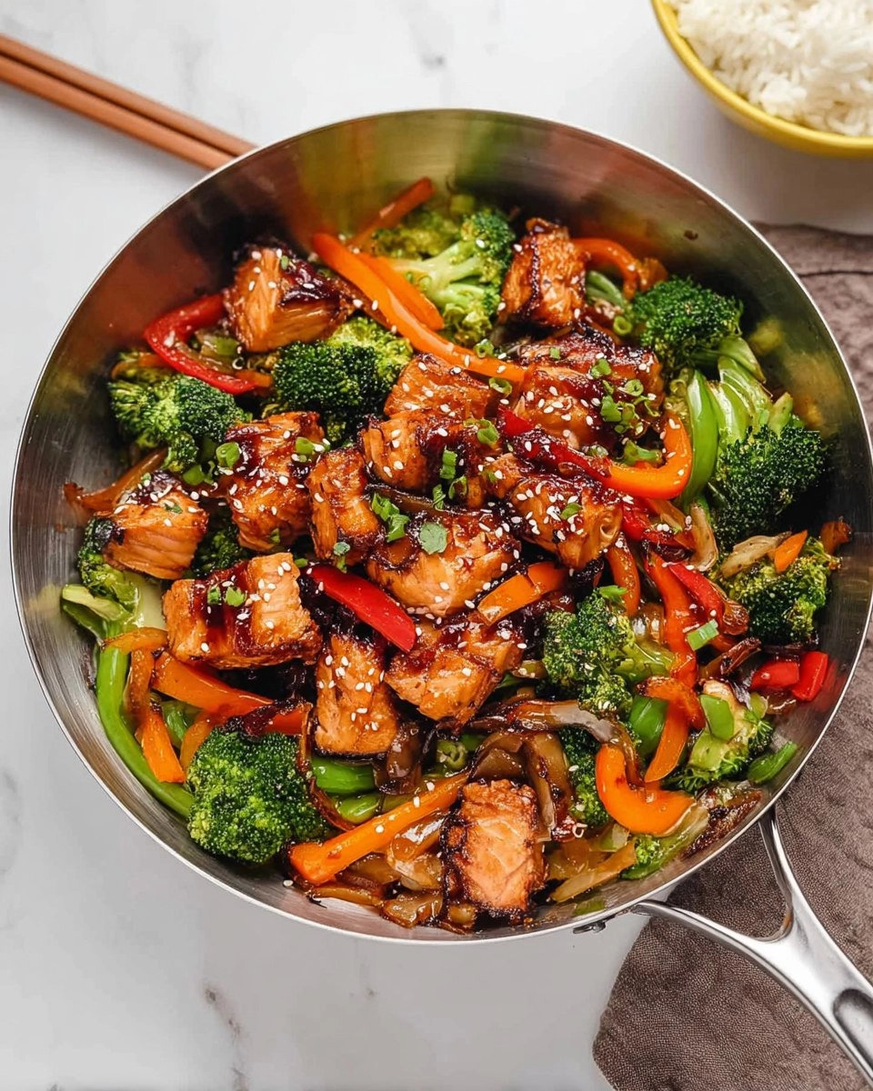 The Best Teriyaki Salmon Stir Fry