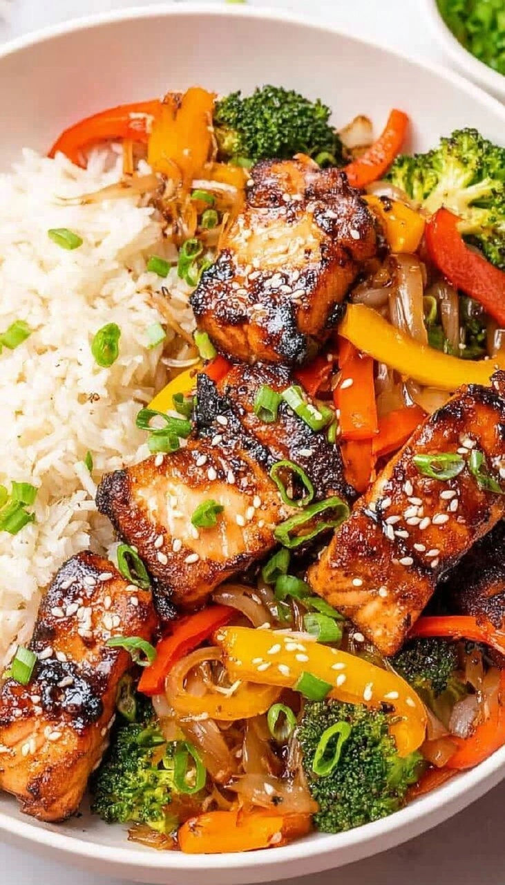 The Best Teriyaki Salmon Stir Fry