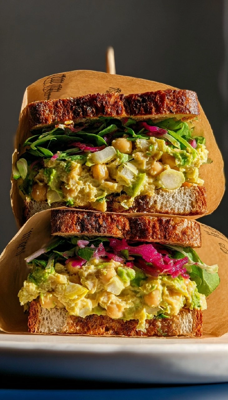 Caramelized Lemon Chickpea Salad Sandwich